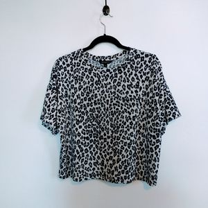 Banana Republic leopard print boxy tee size small, fits large